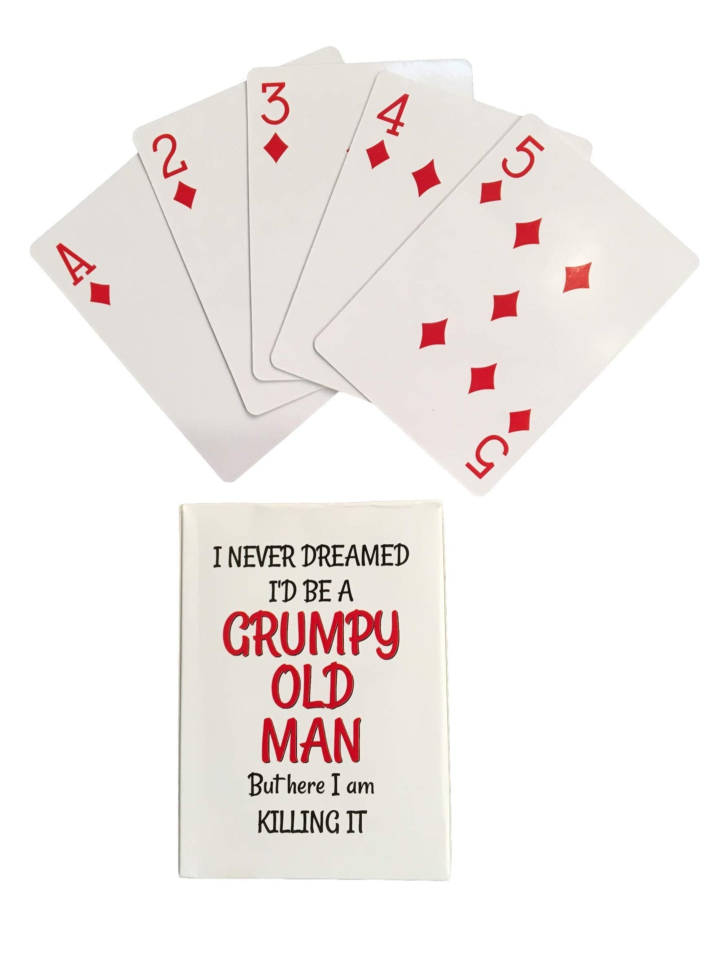 Grumpy Old Man Jumbo Index Playing Cards - Large Print for Seniors - Gag Present for 50th 60th 70th 75th 80th Birthday - Poker Sized for Texas Holdem