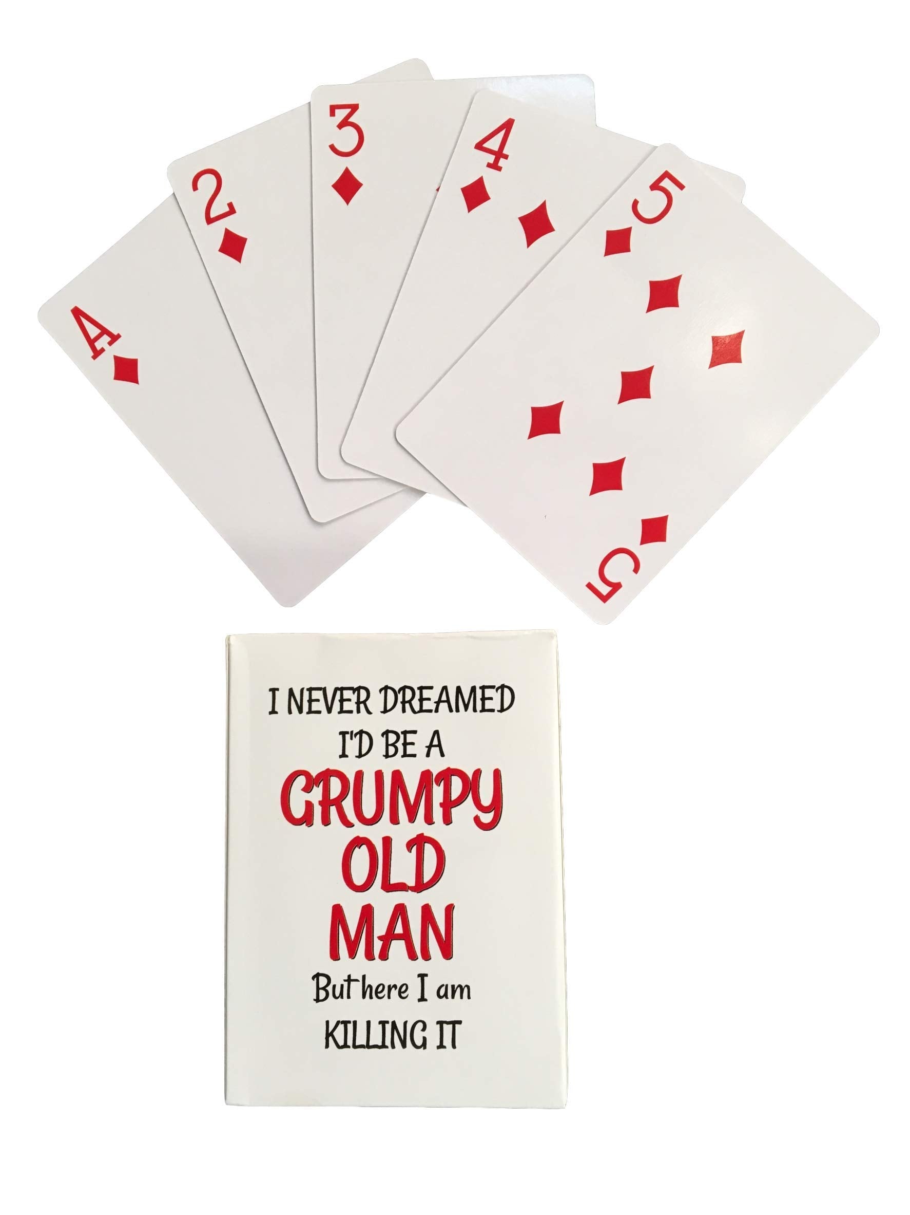 Grumpy Old Man Jumbo Index Playing Cards - Large Print for Seniors - Gag Present for 50th 60th 70th 75th 80th Birthday - Poker Sized for Texas Holdem