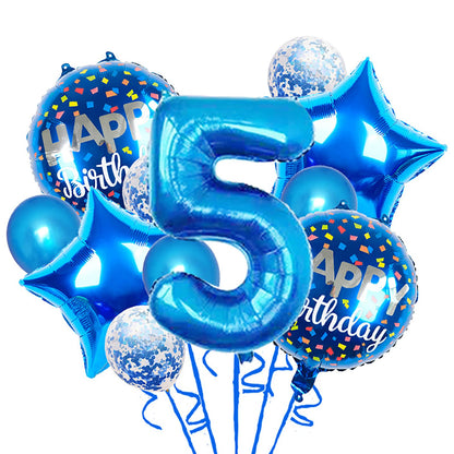 Balloons, 11 pcs Foil Balloons 5 year old for 5st Birthday Party Supplies Decoration? Confetti Balloon Kids Party Balloons Birthday Party Supplies 5