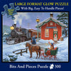 Bits and Pieces - Large 300 Piece Glow in The Dark Jigsaw Puzzle for Adults - Home for The Holidays by Artist John Sloane - Christmas Reunion