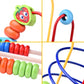 FUN LITTLE TOYS Wooden Baby Beads Maze Toys, Toddlers Roller Coaster Game Cubes, Educational Around Circle Bead Skill Improvement Wood Toy, Sliding