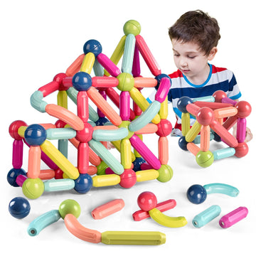 Jofarstep Magnetic Balls and Rods Set, Magnet Building Set, Magnetic Balls and Sticks - Featuring Safe, Extra-Strong, Montessori Toys STEM Stacking
