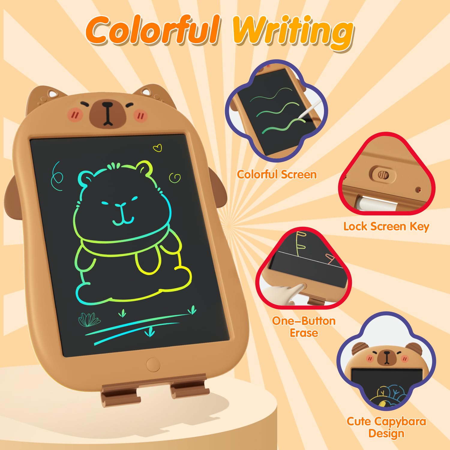12 Inch Capybara LCD Writing Tablet for Kids,Doodle Board Drawing Pad Toy