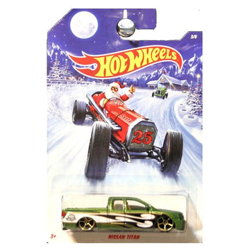 Hot Wheels 2014 Holiday Rods Nissan Titan Pickup Truck Green WALMART