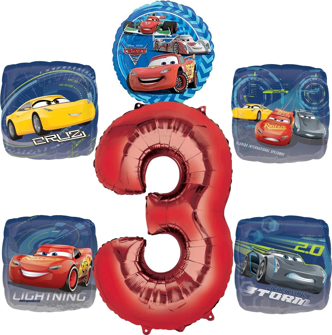 Cars 3rd Birthday Party Supplies Balloon Bouquet Decorations