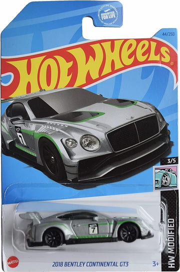 Hot Wheels 2018 Bentley Continental GT3, HW Modified 3/5 [Silver] 44/250