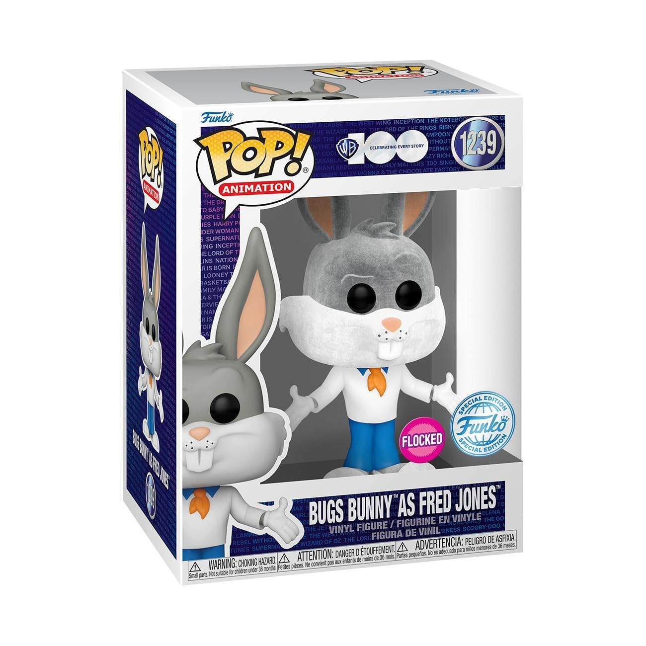 Funko & Tee: WB100 - Bugs Bunny Fred Bunny As Fred - M - Warner Bros/Looney Tunes - T-Shirt - Clothes with Collectable Vinyl Figure - Gift Idea - Toys