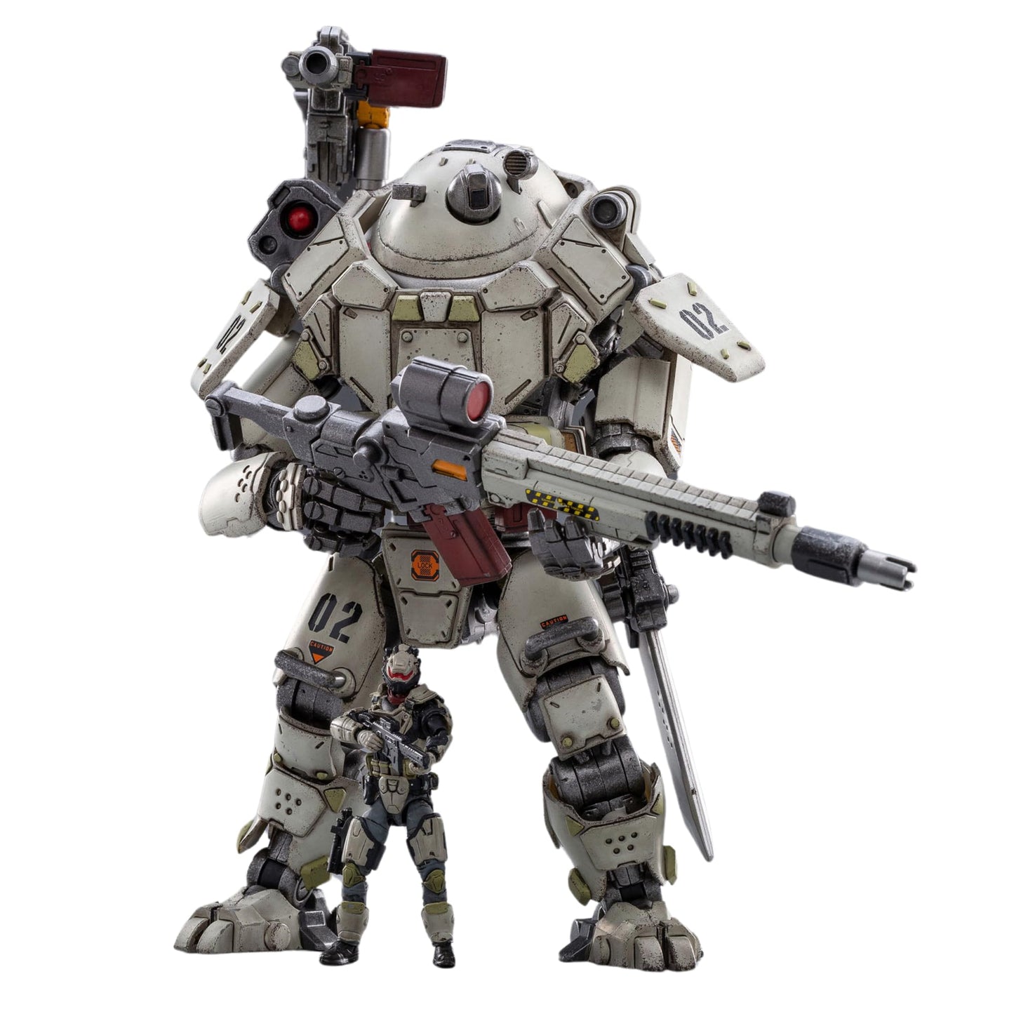 JoyToy 1/25 Action Figures White Steel Bone Mechina Armor and Soldier Anime Figure Collection Modern Military Model Dark Source Toys