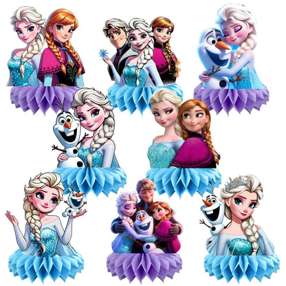 8Pcs Frozen Table Centerpieces Birthday Party Supplies Double Side Table Decorations for Frozen Party Decorations