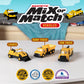 Popular Playthings Magnetic Vehicles for Toddlers 1-3, Mix or Match Car Toys, Set of 3 Gift for Kids - Construction Vehicles