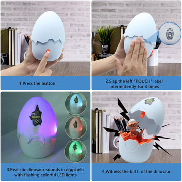 Wekity Hatching Eggs Dinosaur Toys,Dinosaur Eggs,LED Light and Sound,Creative Educational Toy Party Favor Easter Birthday Gift for Kid (Ceratosauru)