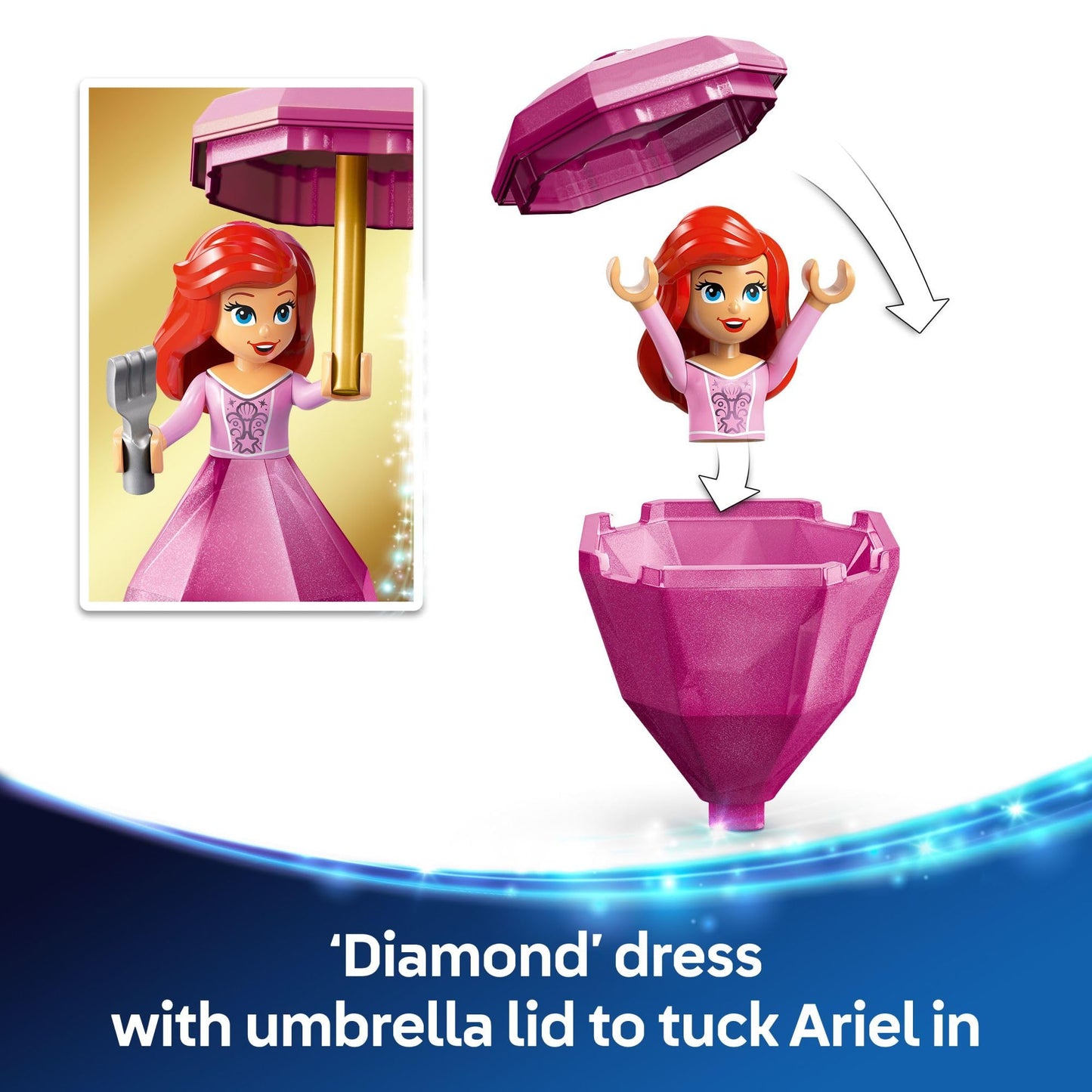 LEGO Disney Princess Twirling Ariel Toy - Building Set for Kids, Girls and Boys, Ages 5+ - Little Mermaid Toy for Fans of Movie - Ariel Doll Gift Idea