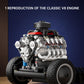 Mould King Mini V8 Engine Kits That Runs, Build Your Own Visible Car Motor, Physical Science Experiment Models for Teens, Best STEM Toy Gifts for 14+