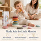 Rainbow Stones Wooden Stacking Rocks for kids 2-4, 16 PCS Montessori Waldorf Toys for 3 4 5 6 Year Old, Balancing Stones, Stacking Building Blocks