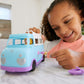 Polly Pocket Glamping Van with Dual Camping for 3-inch Polly Doll & Micro Polly Doll; Van Opens to Living Area & Trunk Opens to Micro Living Area Plus