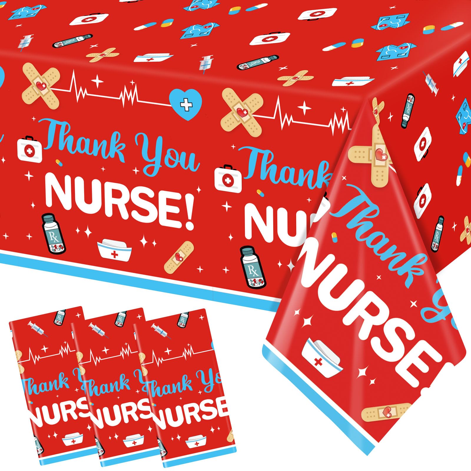 Yavxzvbw 3Pcs We Appreciate You Decorations Nurses Week Tablecloths Thank You Nurses Tablecloths for Nurse Appreciation Week Nurse Week Decorations