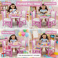 Emily Rose Wish Crown 18 Inch Doll Pink Dining Set Wooden Table & 2 Chairs