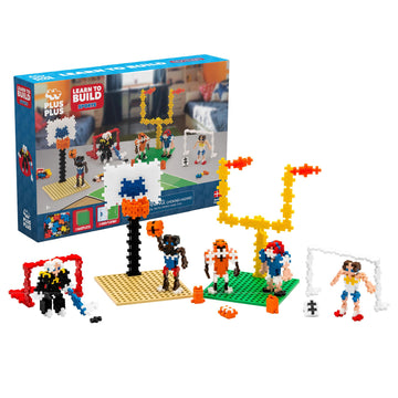 PLUS PLUS Learn to Build Sports, 380 Pieces - Interlocking Mini Building Blocks, 3D Puzzle Stem Toy for Kids