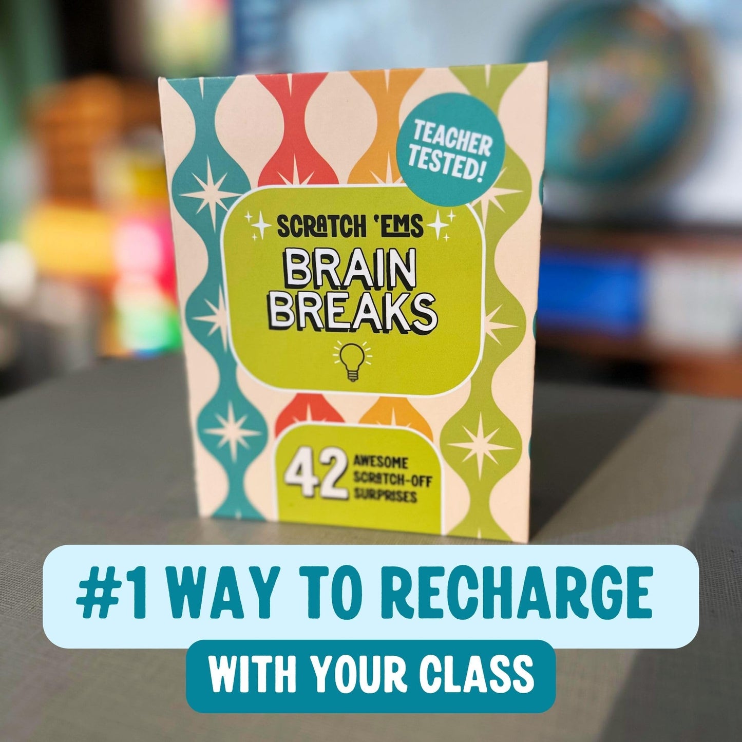 Scratch 'Ems Brain Breaks Scratch Off Cards for Classroom (42 Cards) | Fun Scratch Cards for Teachers & Students | Screen-Free Classroom Engagement