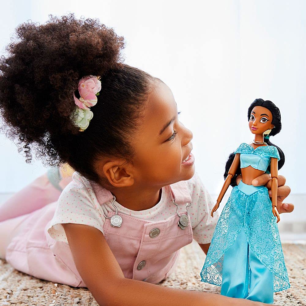 Disney Store Official Princess Classic Doll (Jasmine from Aladdin), 11 Inches, Includes Brush with Molded Details, Fully Posable Toy in Classic Outfit