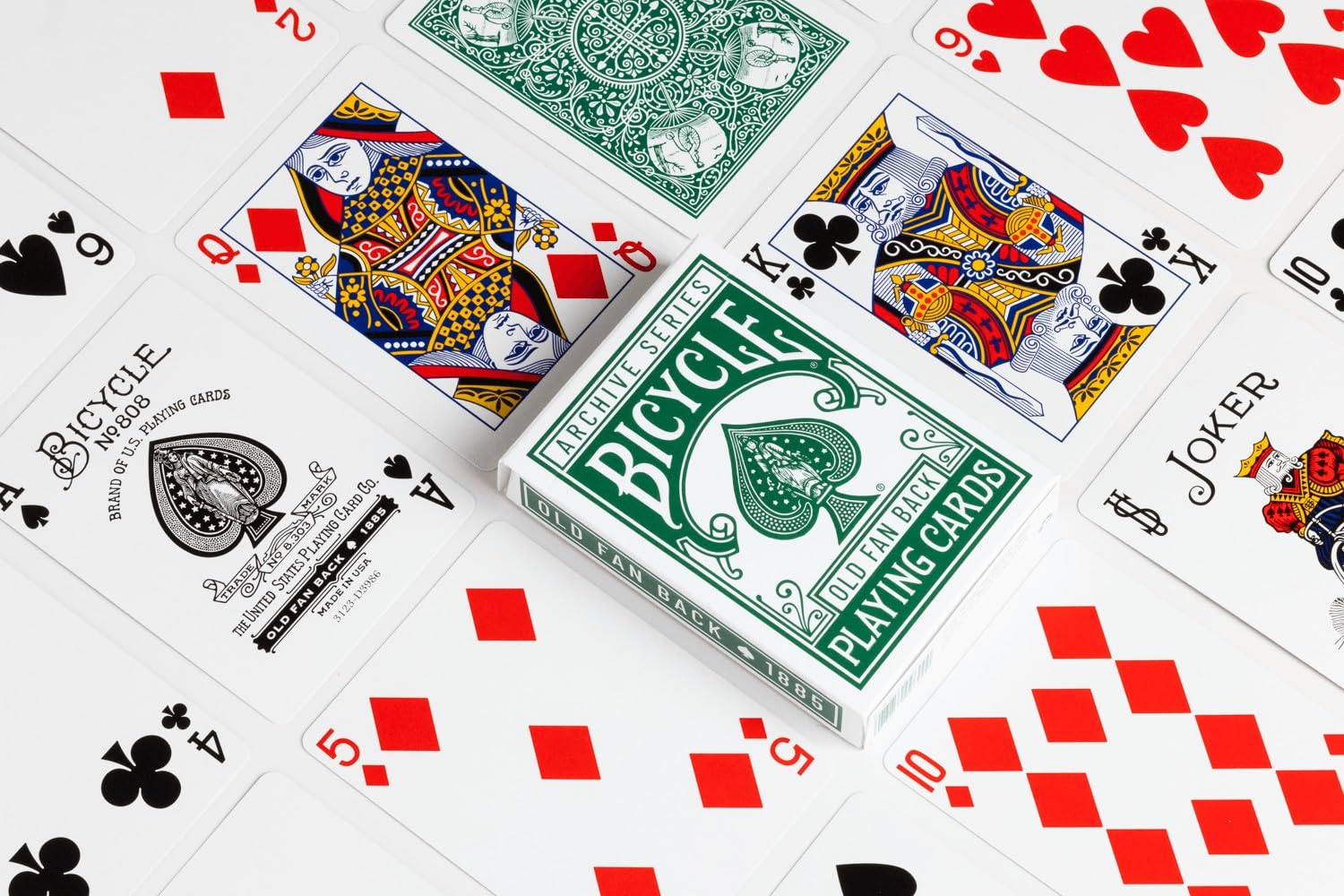 Bicycle Archive Series Old Fan Back 1885 Playing Cards, Poker Size Standard Index