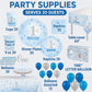 First Birthday Baby Boy Party pack for 30 Guesy Tableware Kit Plates Cups Napkins Table Cover Balloons Banner Ideal for 1st Birthday theme baby