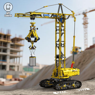 Mould King 17059 Technik Crawler Crane Advanced Building Sets, MOC Mobile Construction Model Toy with APP Remote Control for 14+ Teen/Adults, Large