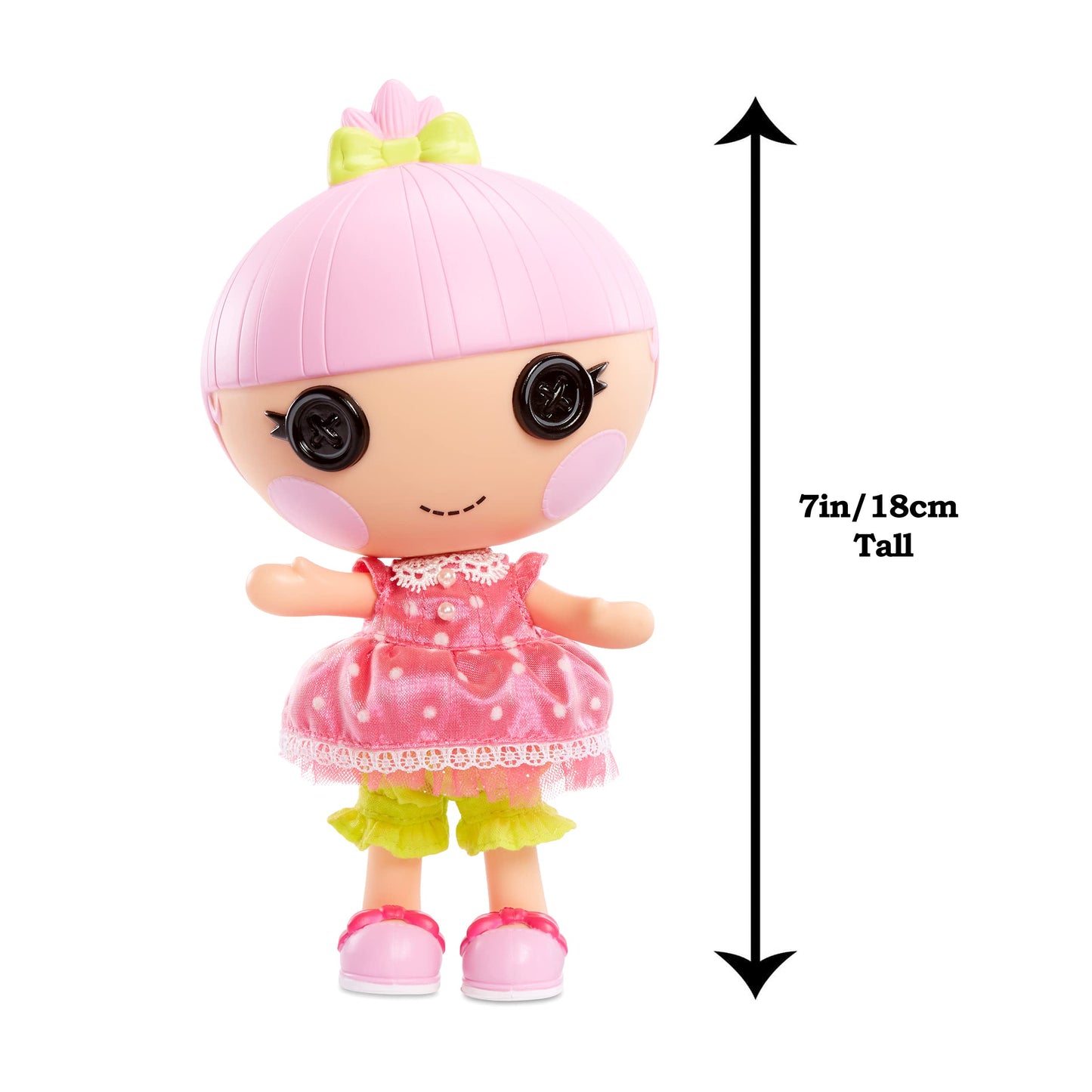 Lalaloopsy Littles Doll- Trinket Sparkles and Pet Yarn Ball Kitten, 7" Princess Doll with Pink Outfit & Accessories, Reusable House Playset- Gifts for