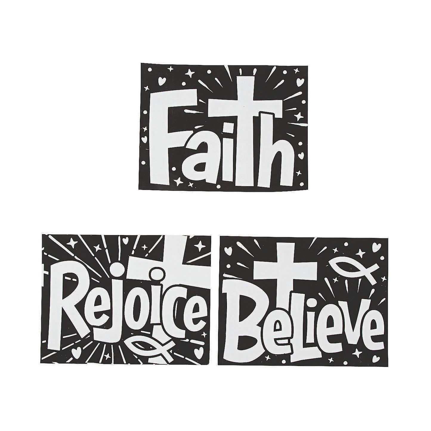 Fun Express Color Your Own Fuzzy Faith Posters - Craft Kits - 24 Pieces