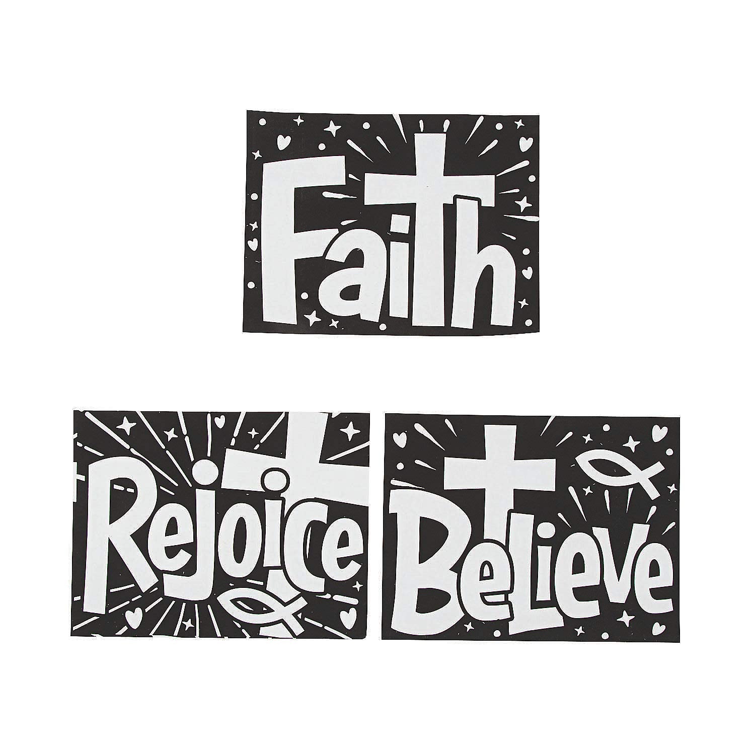 Fun Express Color Your Own Fuzzy Faith Posters - Craft Kits - 24 Pieces