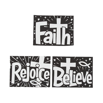 Fun Express Color Your Own Fuzzy Faith Posters - Craft Kits - 24 Pieces
