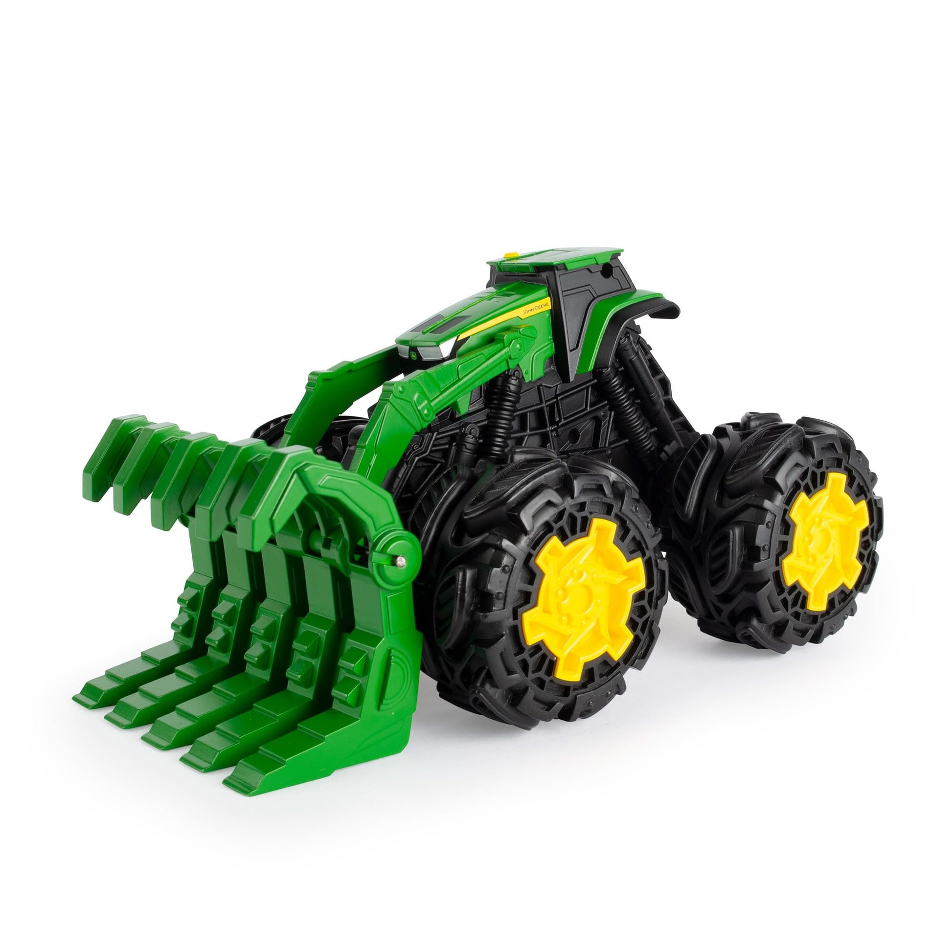 John Deere Monster Treads Rev Up Tractor Toy Tractor Toys - Monster Truck Style Tires and Sounds - 10 Inch - Ages 3 Years and Up Green