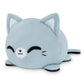 TeeTurtle - The Original Reversible Cat Plushie - Russian Blue Ninja Cat - Cute Sensory Fidget Stuffed Animals That Show Your Mood!