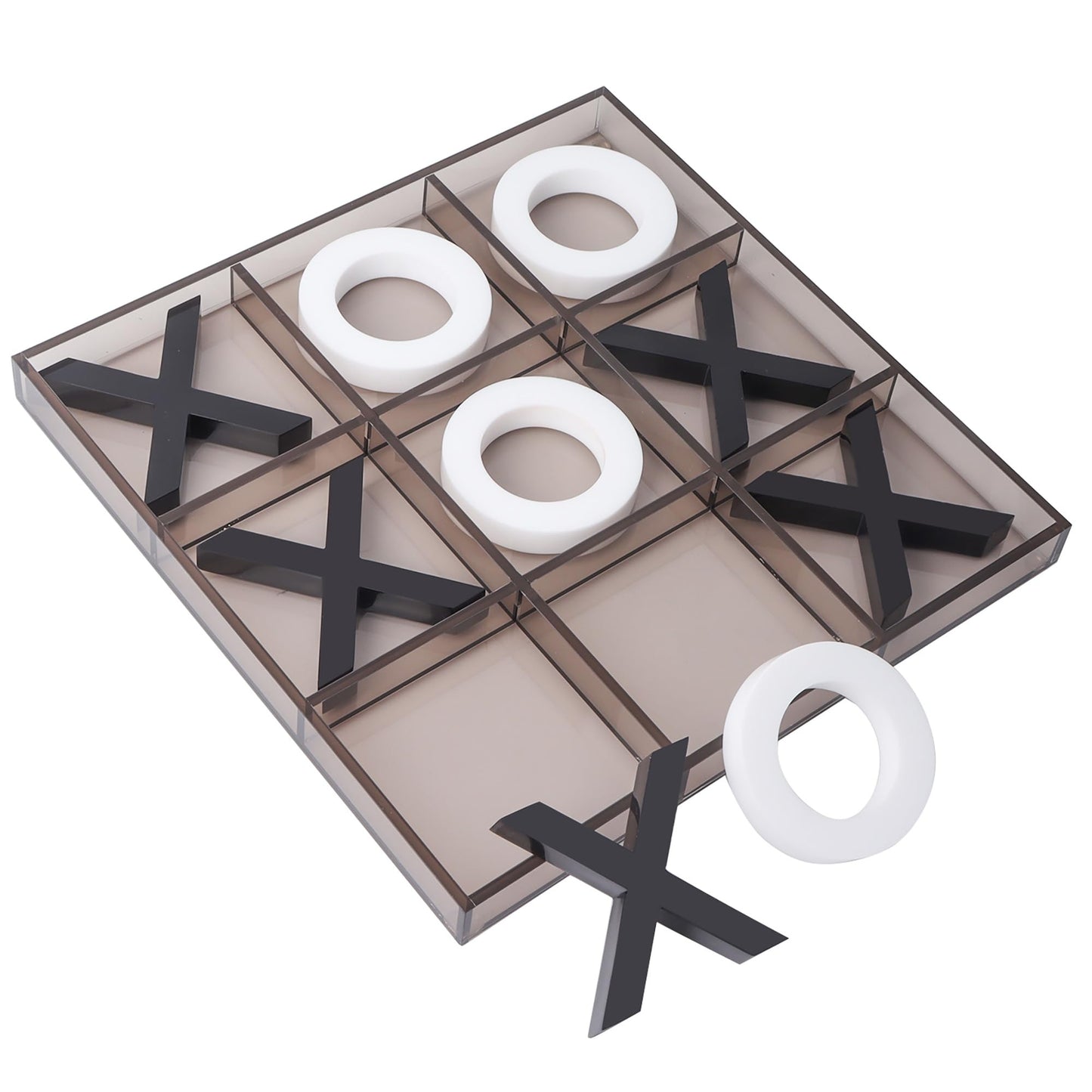 GSE Games & Sports Expert 12" Giant Acrylic Tic Tac Toe Game Set, Classic Family Travel Board Game, Great for Office, Living Guest Room, Coffee Table