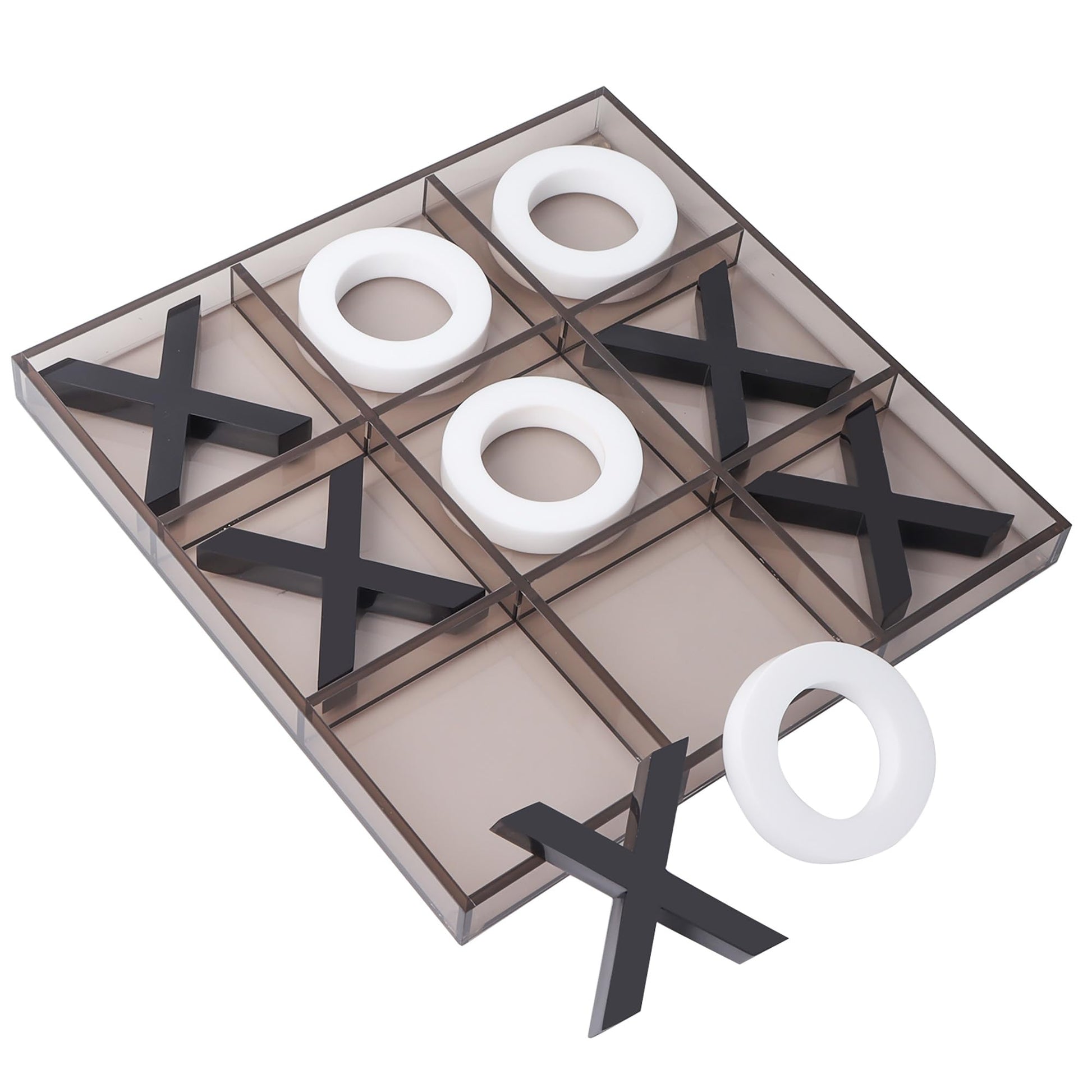 GSE Games & Sports Expert 12" Giant Acrylic Tic Tac Toe Game Set, Classic Family Travel Board Game, Great for Office, Living Guest Room, Coffee Table