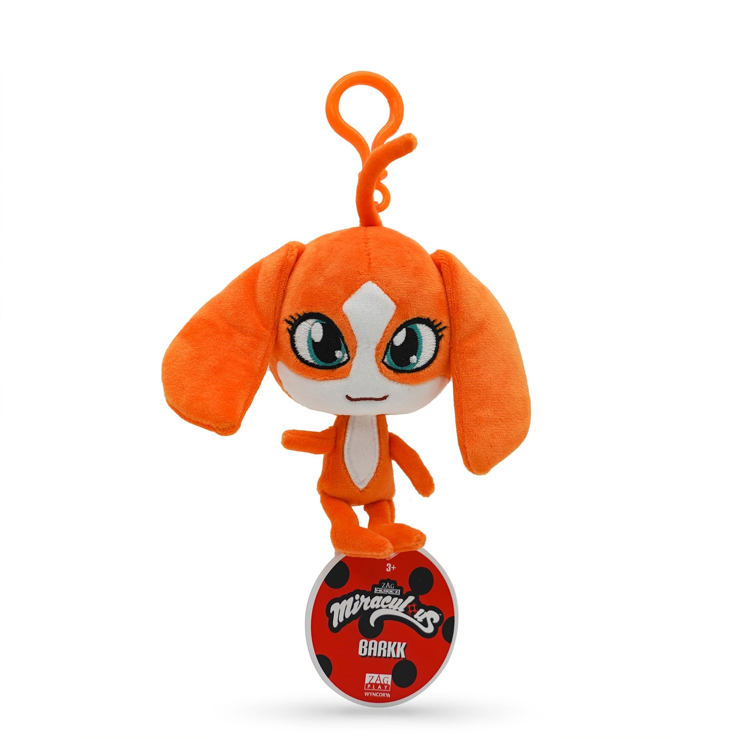 Miraculous Ladybug Kwami 5-inch Lifesize Backpack Keychains - Barkk The Dog Clip-On Toys - Portable Ladybug and Cat Noir Accessories, Keychain Plush