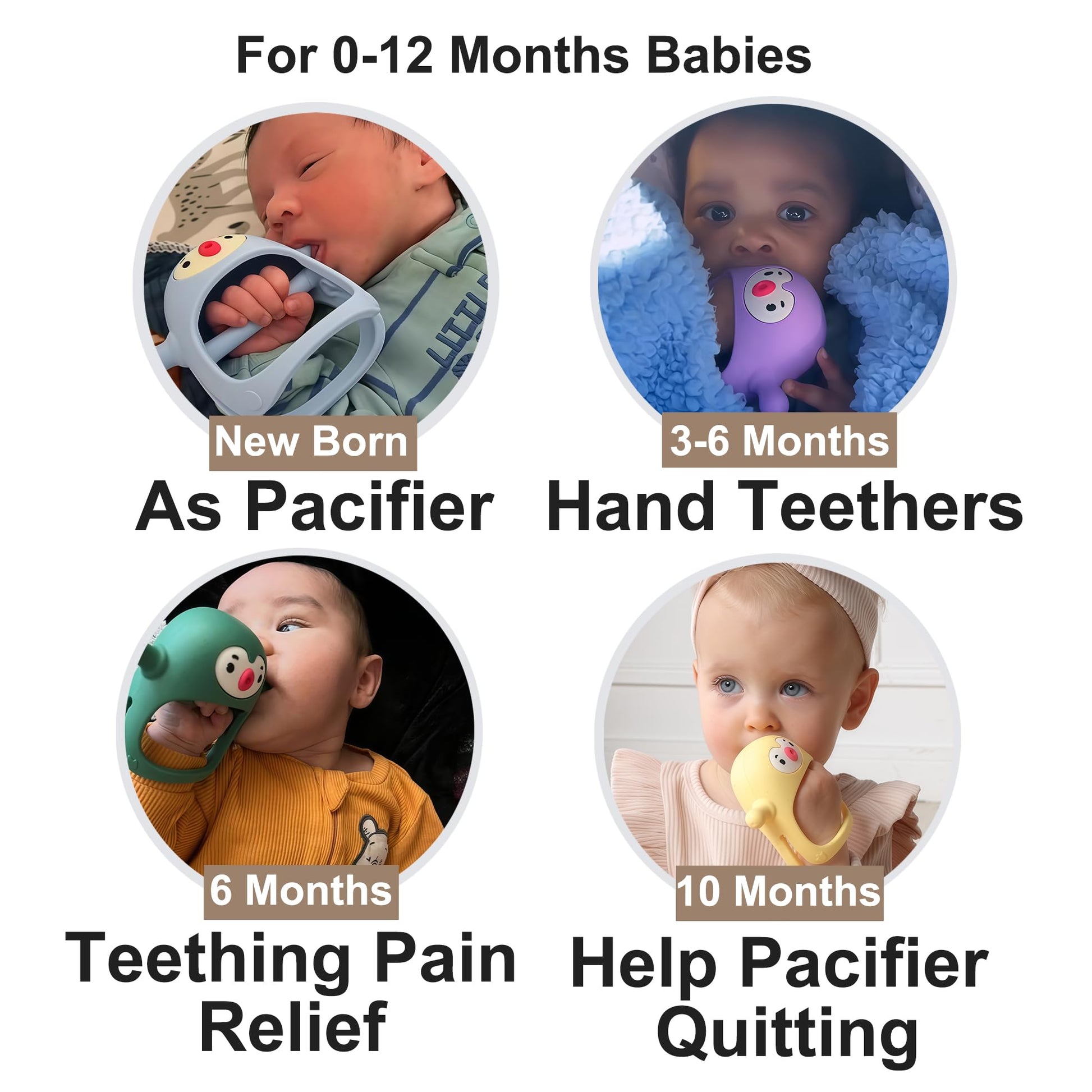 Smily Mia Baby Teething Toys for 0-6Months, Penguin Teethers for Babies 3-6Months | Hand Teether for 0-6M |Teething Mittens for Teething Relief, Baby