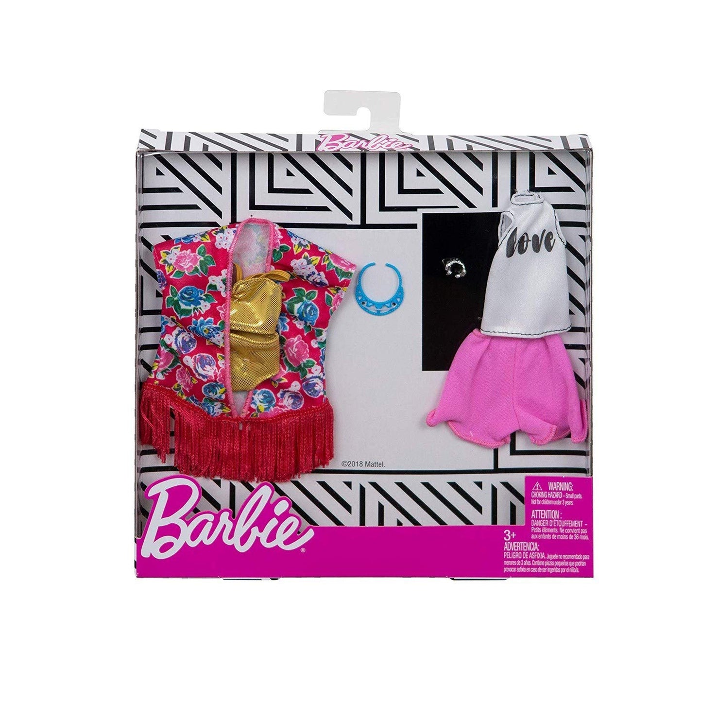 Barbie Clothes - 2 Outfits Doll Include a Golden Metallic Swimsuit, Gift for 3 to 8 Year Olds