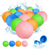Reusable Water Balloons：16 Pack Refillable Water Bomb Splash Balls Self Sealing Quick Fill - Latex-Free Silicone Water Toys for Kids Adults - Water