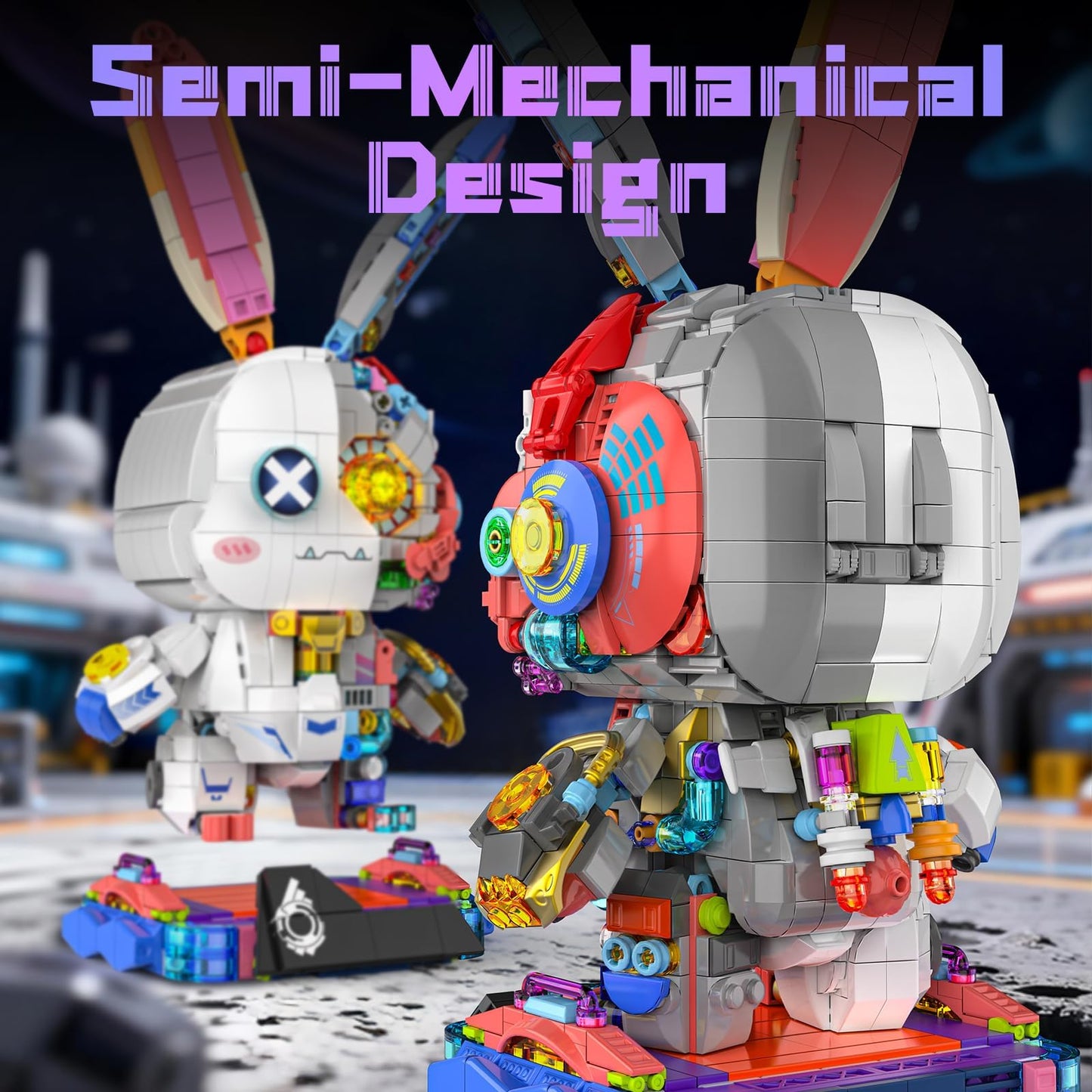 QiqoPoyee STEM Mechanical Cute Animals Bunny Building Blocks Set for Adults