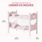 ROBOTIME Baby Doll Bunk Beds, Wooden Baby Doll Crib with Starry Curtain, Stackable Toy Crib for 18 Inch Dolls, Doll Bed Playset with Bedding