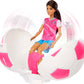 Barbie Team Roll and Reveal Soccer Player Doll and Accessories with Brunette Fashion Doll & 8 Surprises and a Soccer Ball Encasement