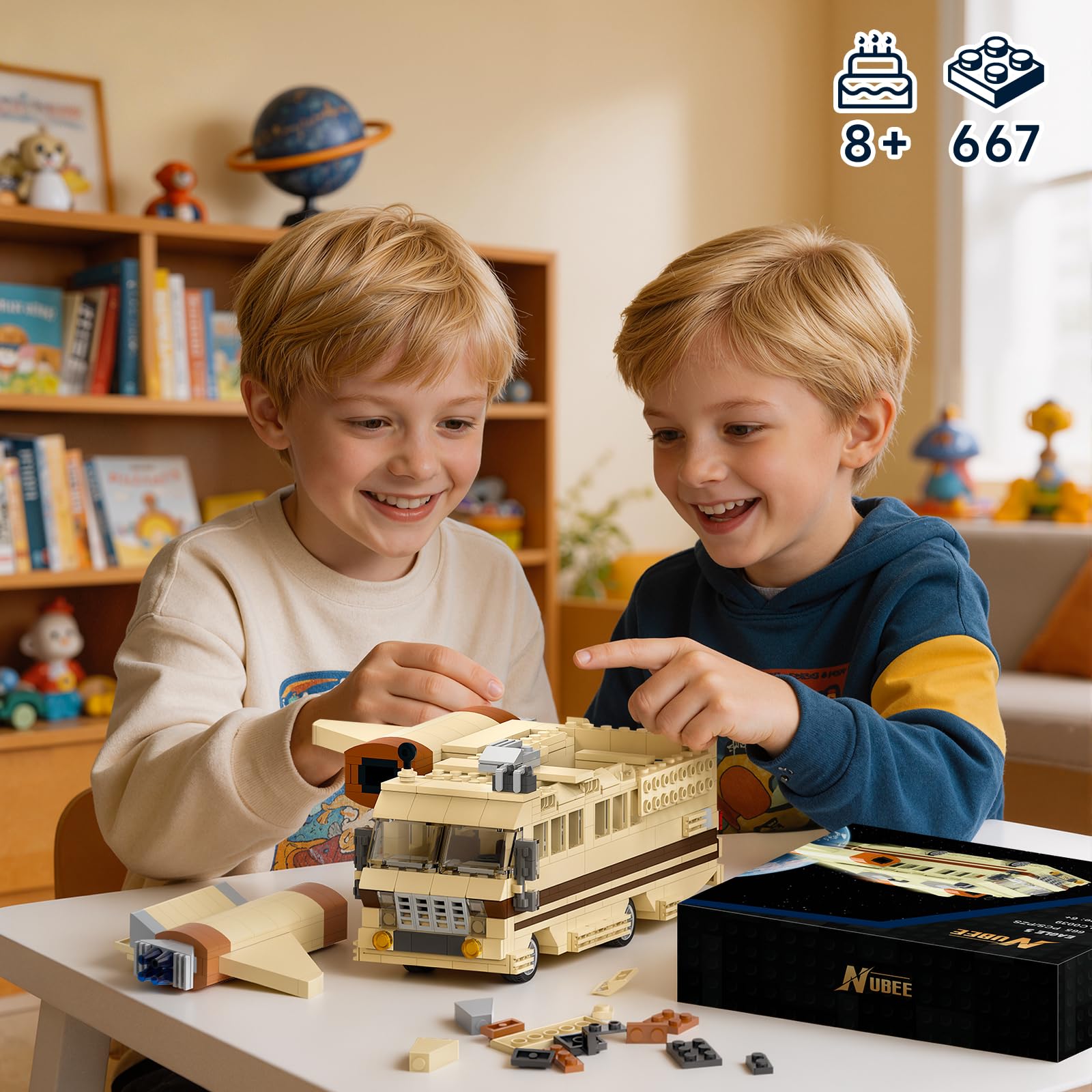Nubee Spaceballs Eagle 5 Building Set, Space Movie Car Moc Model with Cockpit Secret Hyper-Jets Periscope Barf's Room, Birthday Gift for Fans Teens