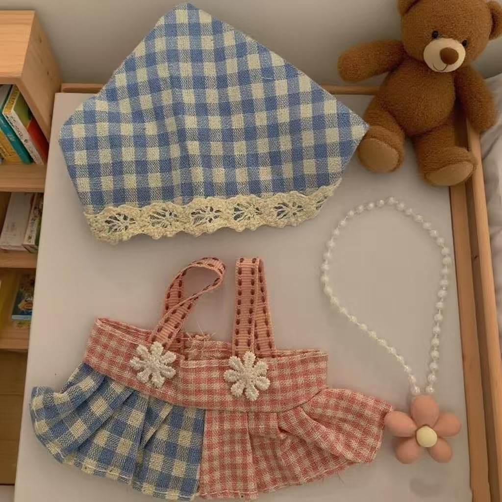 Cute Clothing Set, Suitable for 17cm Cute Clothing Set, Including high-end Fashionable Dresses and Headscarf Accessories, Headscarf+Clothing