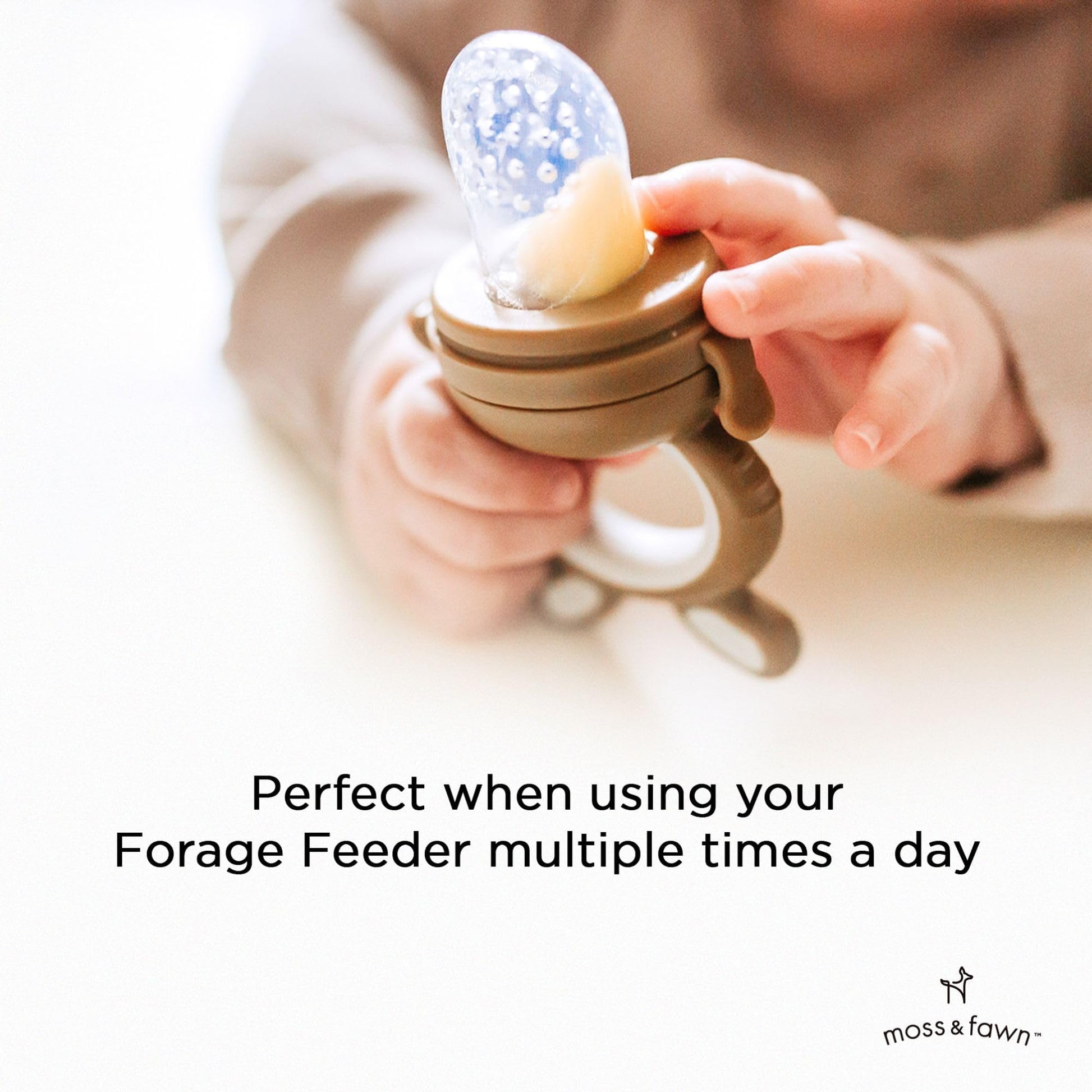 Moss and Fawn Extra Feeder Tops for the Forage Feeder - Soothing Silicone Frozen Breast Milk Popsicle & Baby Food Teething Toy, Pacifier Fruit Feeder