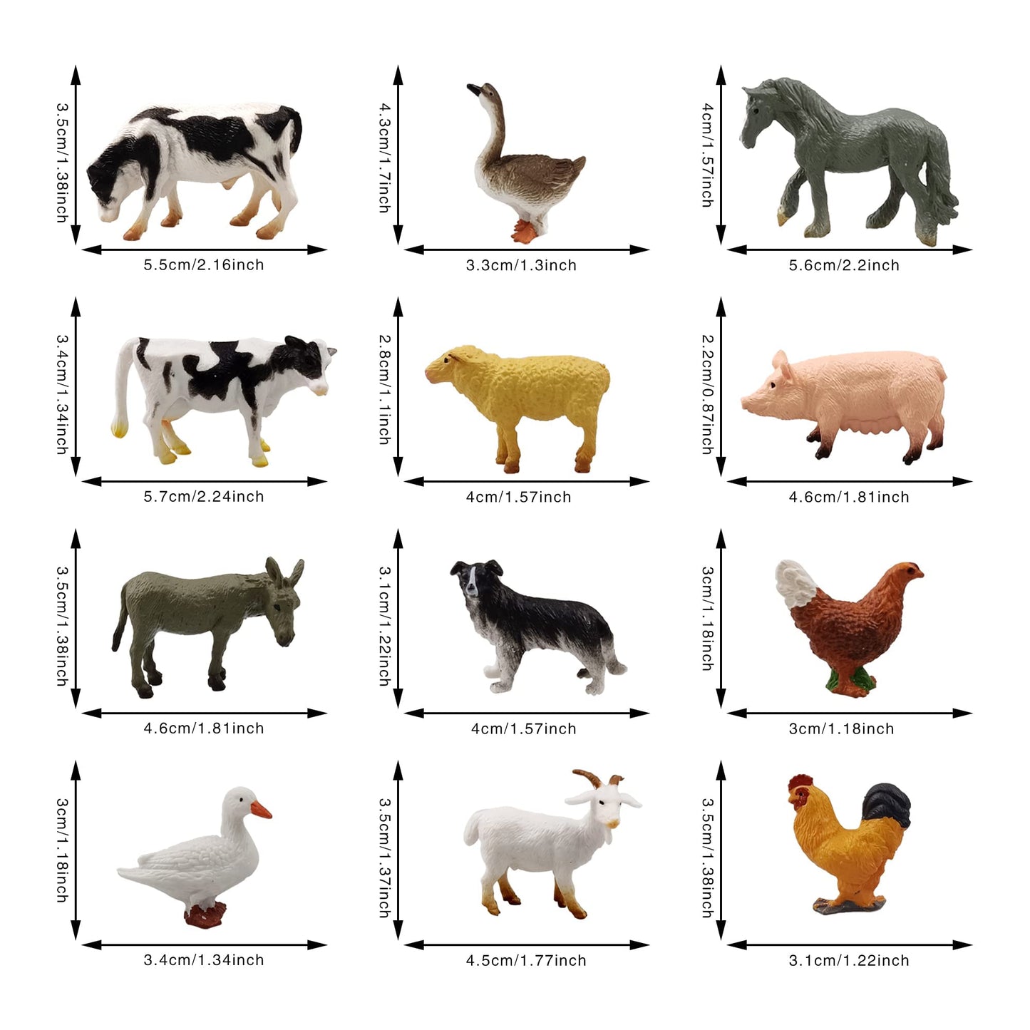 26 PCS Mini Farm Animal Tractor Cake Topper Set with Tree Farmer Fences Cow Pig Sheep Figures Tractor farmer Cake Topper for Boy Girl Birthday Party