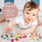 Baby Teething Toys, Silicone Chewable Teethers with Wooden Ring for Soothing Babies Gums, Rudder Chewers Shower Gift for lnfants & Toddlers, 3+ Months