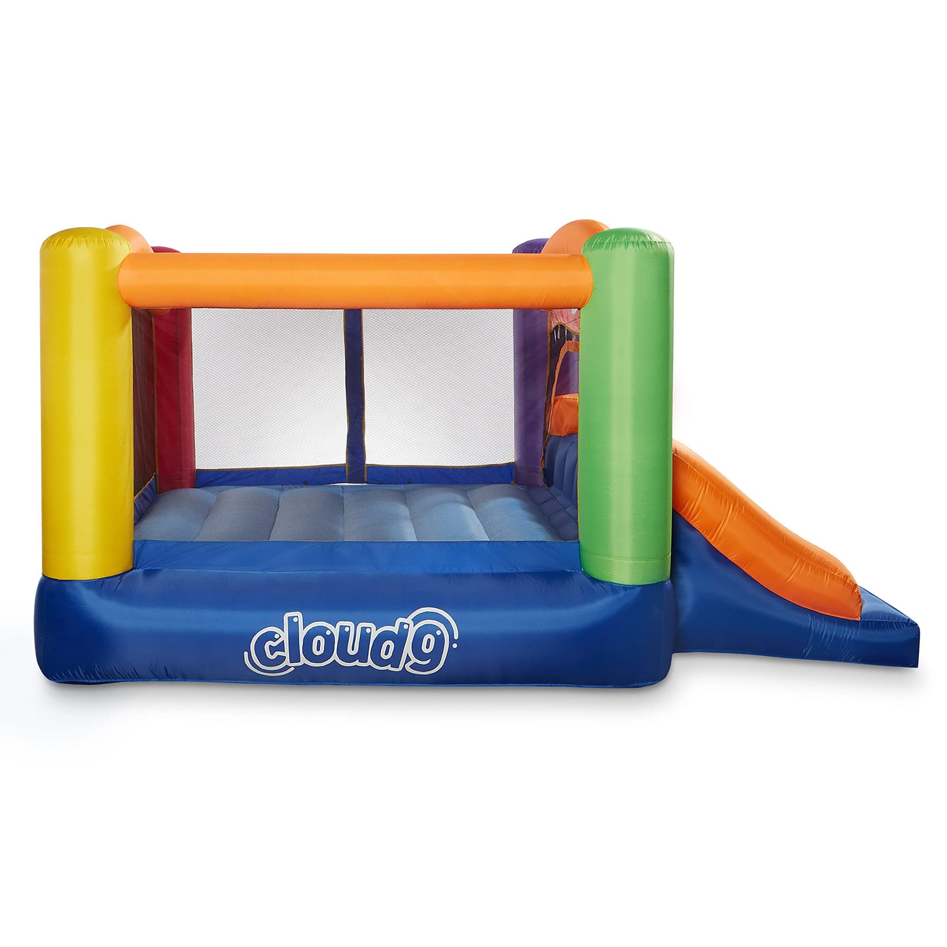 Cloud 9 Inflatable Bounce House and Blower, Monster Theme Bouncer for Kids with Slide, Includes Stakes and Repair Patches