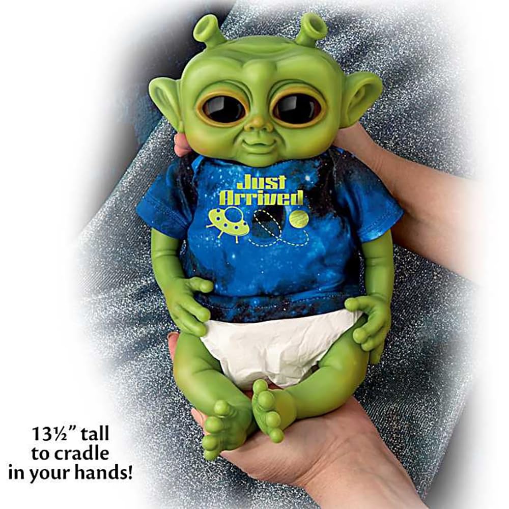 The Ashton-Drake Galleries Alien Baby Doll with TrueTouch Silicone, Glow-in-Dark Outfit, Weighted Body