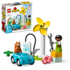 LEGO DUPLO Town Wind Turbine and Electric Car 10985 Early Development Building Toy, Includes Charging Station for Pretend Play, Great Gift for Toddler
